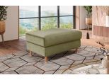 Polsterhocker OTTO HOME "Calypso", grün, B:100cm H:48cm T:65cm, 100%Polyester, Hocker, Polsterhocker, Holzfuesse mit Metallteller