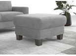 Polsterhocker OTTO HOME "Summer", silber, B:77cm H:48cm T:67cm, 100% Polyester, Hocker, Polsterhocker, inkl. Stauraum, Cord-Bezug, wengefarbene Holzfüße
