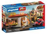 Konstruktions-Spielset PLAYMOBIL "Feuerwehr-Quad mit Burger-Bude (72195), City Action", bunt, Spielbausteine, Kinder, Kunststoff, Konstruktions-Spielset