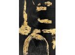 Acrylglasbild QUEENCE "Wandbild, Goldbild, Bild Abstrakte Kunst mit Blattgold veredelt", bunt (farbe bild(er): schwarz,gold), B:40cm H:60cm, Acrylglas, Bilder, Acrylglasbild, Handveredelt mit Blattgold für eine edle und zeitlose Optik.
