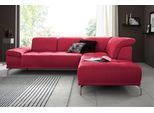 Ecksofa OTTO HOME "Caluna", rot, B:262cm H:97cm T:233cm, Luxus-Microfaser Vintageoptik (100% Polyester);Flachgewebe Mura: (100% Polyester);Luxus-Mikrofaser (90% Polyester, 10% Polyamid), Sofas, Ecksofa, Inkl.Sitztiefenverstellung, wahlweise mit Kopf- und Armteilverstellung