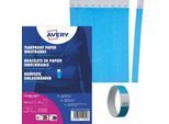 Avery Zweckform TYVPK-50 Einlassbänder 19 x 256 mm, blau, Tyvek, nummeriert, 500 Stück