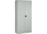 Stahlschrank, Zylinderschloss, B 916 x T 422 x H 1950 mm, lichtgrau RAL 7035