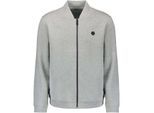 No Excess Sweater full zipper pique bomber grey melange
