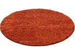 Hochflor-Teppich AYYILDIZ TEPPICHE "Life Shaggy 1500 , auch als Läufer und in Rund erhältlich" Gr. 41, orange (terra), H:30mm Ø:120cm, Kunstfaser, Teppiche, Langflor, uni, große Farb- und Größenauswahl. Wohnzimmer, alle Räume, Topseller