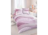 Bettwäsche BIBERNA Gr. 3, rosa (rosé), B/L: 155cm x 220cm, Seersucker, B/L: 80cm x 80cm, 2 Stk., Seersucker, 100% Baumwolle, Bettwäsche, Bettwäsche