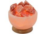 WAGNER LIFE DESIGN Salzkristall-Tischlampe "Salzkristallschale", orange, Ø 13cm H: 15cm, 1 Stk., Leuchten, Handgefertigt aus Salzkristall - jeder Stein ein Unikat, H: ca.15 cm