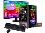 GAMEMAX PC-Komplettsystem "MegaDeal Rockstar 2842 AMD Ryzen 5 5600GT 16GB 480GB SSD", Energieeffizienz: D (A-G), schwarz, Microsoft Windows 11 Home (64 Bit), 16 GB RAM 480 GB SSD, Computer_Komplettsysteme, Windows 11 + MSI PRO MP272L LCD-Monitor, 68,6cm (27")