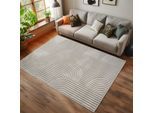 Teppich AYYILDIZ TEPPICHE "HELIX 2201 , auch als Läufer und Rund erhältlich", beige (creme), B:200cm H:7mm L:290cm, Teppiche, Teppich, 3D-Effekt durch Cut-Loop-Webtechnik, Woll-Optik, Bouclé, Wohnzimmer