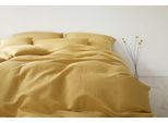 Bettwäsche ELEGANTE "Breezee", gelb (kurkuma), B/L: 155cm x 220cm, 1 Stk., 1 Stk., Halbleinen, B/L: 80cm x 80cm, 2 Stk., Halbleinen, Obermaterial: 50% Baumwolle, 50% Leinen, Bettwäsche, Bettwäsche, angenehmes Hautgefühl
