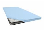 Spannbettlaken JANINE "TOPPER 5001", blau (hellblau), 1 Stk., Jersey-Elasthan, 140x200 140x210 140x220 150x200 150x210 150x220 160x200 160x210 160x220 10cm, Jersey-Elasthan, Obermaterial: 95% Baumwolle, 5% Elasthan, Bettlaken, Spannbettlaken, mit Rundumgummizug