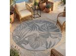 Outdoorteppich AYYILDIZ TEPPICHE "DESERT 1302 , auch als Läufer und Rund erhältlich", grau, H:5mm Ø:200cm, Polypropylen, Teppiche, Outdoorteppich, In und Outdoor, pflegeleicht, Wohnzimmer, Aussenbereich