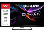 SHARP QLED-Fernseher "4T-C55HRx", Energieeffizienz: F (A-G), schwarz, 55 ″, Fernseher