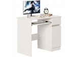 Schreibtisch,, Weiß, Holzwerkstoff, 50x75x90 cm, Arbeitszimmer, Schreibtische, Bürotische
