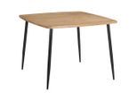 Stylife Esstisch, Schwarz, Akazie, Holz, Metall, Akazie, massiv, quadratisch, konisch, 80x76x80 cm, Esszimmer, Tische, Esstische, Esstische quadratisch