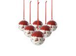 Weihnachtsfigur VILLEROY & BOCH "Kugel Toy's Delight Decoration ø 6,3 cm 6er Set bunt", bunt, Dekofiguren, Weihnachtsfigur