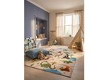 Kinderteppich Dinosaurier-Landschaft Beige 200x290 cm Waschbar