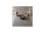 Kurzflorteppich Waschbar NECKAR, einfarbig, aus Polyester, Grau, 80 x 150 cm