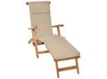 Beautissu Deckchairauflage, Sand, Textil, 45x5x175 cm, Outdoor-Kissen, Liegenauflagen