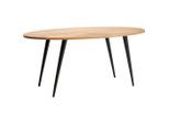 Mid.you Esstisch, Natur, Holz, Metall, Mangoholz, vollmassiv, Holz, oval, konisch, 90x76x175 cm, Esszimmer, Tische, Esstische, Esstische oval