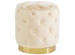 Xora Hocker, Gold, Beige, Holz, Metall, Textil, Kiefer, Sperrholz, rund, 37.5x40x37.5 cm, Wohnzimmer, Hocker, Sitzhocker