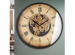 Wanduhr CASABLANCA BY GILDE "Wanduhr Vintage", braun (kupferfarben), B:60cm H:60cm T:8cm, Wanduhren, Wanduhr