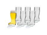 Bierglas STÖLZLE "Biergläser Stiefel 500 ml 6er Set transparent", bunt (transparent), Glas, Trinkgefäße, Bierglas