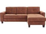 Ecksofa OTTO HOME "Varese", braun (cognac), B:251cm H:91cm T:164cm, Luxus-Microfaser ALTARA NUBUCK (100% Polyester);Luxus-Microfaser ALTARA NUBUCK (100% Polyester) / Struktur (100% Polypropylen);Luxus-Microfaser ALTARA NUBUCK (100% Polyester) / Struktur fein (100% Polyester), Sofas, Ecksofa, wahlweise mit Schlaffunktion und Vorziehfunktion