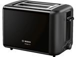 BOSCH Toaster "DesignLine TAT3P423DE, Integrierter Edelstahl-Brötchenaufsatz", schwarz, B:30cm H:19,5cm T:17cm, Toaster, Abschaltautomatik, Auftaufunktion, Liftfunktion, Breit, schwarz, Toaster