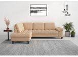 Ecksofa SIT & MORE "Westham L-Form", braun (macciato), B:261cm H:88cm T:179cm, 100% Polyester, Sofas, Ecksofa, mit Ottomane, mit oder ohne Schlaffunktion, Bettkasten, Verstellung