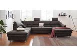 Wohnlandschaft SIT & MORE "Cardoso U-Form", grau (anthrazit), B:324cm H:90cm T:90cm, Luxus-Microfaser 1 (100% Polyester);Luxus-Microfaser 2 (100% Polyester);Luxus-Microfaser ALTARA NUBUCK (100% Polyester), Sofas, Wohnlandschaft, mit Federkern und Kopfstützen, mit Schlaffunktion und Relaxfunktion