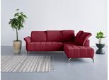 Ecksofa OTTO HOME "Fresh L-Form", rot (bordeaux), B:260cm H:79cm T:220cm, 100% Polyester, Sofas, Ecksofa, Federkern, wahlweise Kopfteilverstellung und motorischer Vorziehsitz