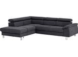 Ecksofa COTTA "Komaris L-Form, B: 249 cm", grau (lava), B:249cm H:72cm T:100cm, Microfaser PRIMABELLE (100% Polyester);Kunstleder SOFTLUX;Feinstruktur (100% Polyester);Kunstleder SOFTLUX/Struktur (100% Polyester);NaturLEDER, Sofas, Ecksofa, mit Kopfteilverstellung, optional Schlaffunktion, Bettkasten & Licht