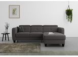 Ecksofa SIT & MORE "Belluci L-Form", grau (fango), B:247cm H:85cm T:170cm, Sofas, Ecksofa, inklusive Federkern, wahlweise mit Schlaffunktion und Bettkasten