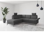 Ecksofa OTTO HOME "Rochelle", grau (dunkelgrau), B:240cm H:93cm T:216cm, 95% Polyester 5% Polyamid, Sofas, Ecksofa, wahlweise mit Schlaffunktion, Bettkasten und Armteilverstellung