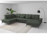 Wohnlandschaft SIT & MORE "Amica, U-Form, inkl. Sitztiefenverstellung und Armteilverstellung", jungle, B:357cm H:90cm T:231cm, 90% Polyester, 10% Polyamid, Sofas, Wohnlandschaft, wahlweise mit Kopfteilverstellung, Schlaffunktion und Bettkasten