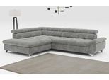 Ecksofa COTTA "Gemini L-Form, B: 312 cm", grau (steel), B:312cm T:234cm, Sofas, Ecksofa, mit Kopfteilverstellung, optional Schlaffunktion