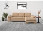 Ecksofa SIT & MORE "Westham L-Form", braun (macciato), B:275cm H:88cm T:172cm, 100% Polyester, Sofas, Ecksofa, mit Recamiere, mit oder ohne Schlaffunktion, Bettkasten, Füße Eiche