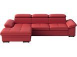 Ecksofa SIT & MORE "Viola, Leder, L-Form, B: 260 cm, mit Armteil- und Kopfteilvertsellung", rot (feuerrot), B:260cm H:73cm T:174cm, Sofas, Ecksofa, optional mit Schlaffunktion
