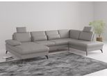Wohnlandschaft SIT & MORE "Morris Jubi", grau (light grau), B:335cm H:82cm T:212cm, Sofas, Wohnlandschaft, wahlweise mit Armteilverstellung, Schlaffunktion & Bettkasten