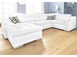 Wohnlandschaft SIT & MORE "Top Andiamo U-Form", weiß, B:336cm H:93cm T:193cm, Kunstleder SOFTLUX;Struktur ( 100% Polyester), Sofas, Wohnlandschaft, mit Kopfteilverstellung, wahlweise mit Schlaffunktion