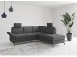 Ecksofa OTTO HOME "Rochelle", grau (dunkelgrau), B:240cm H:93cm T:216cm, 95% Polyester 5% Polyamid, Sofas, Ecksofa, wahlweise mit Schlaffunktion, Bettkasten und Armteilverstellung