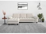 Ecksofa SIT & MORE "Westham L-Form", beige (creme), B:275cm H:88cm T:172cm, 90% Polyester 10% Polyamid, Sofas, Ecksofa, Recamiere, mit oder ohne Schlaffunktion, Bettkasten, Füße wengefarben