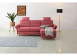 Ecksofa OTTO HOME "Westerland L-Form", lila (chianti), B:252cm H:90cm T:162cm, 100% Polyester, Sofas, Ecksofa, Federkern-Polsterung, wahlweise mit Schlaffunktion, Bettkasten