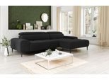 Ecksofa OTTO HOME "Theo L-Form, B: 290 cm", schwarz, B:290cm T:182cm, 100% Polyester (PES), Sofas, Ecksofa, mit Kopfteilverstellung, optional Sitztiefenverstellung
