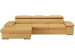 Ecksofa SIT & MORE "Valantine L-Form, B: 286 cm", gelb (curry), B:286cm H:73cm T:174cm, NaturLEDER;Spannstoff, Sofas, Ecksofa, mit Arm- & Kopfteilverstellung, optional mit Schlaffunktion