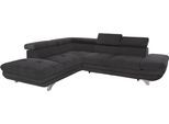 Ecksofa COTTA "Enterprise L-Form", braun (mud), B:273cm H:72cm T:237cm, Struktur (100% Polyester );Chenille (90% Polyester; 10% Polyamid ), Sofas, Ecksofa, mit Arm- & Kopfteilverstellung, wahlweise mit Schlaffunktion