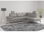 Ecksofa SIT & MORE "Morris L-Form, inkl. Sitztiefenverstellung", grau (light grau), B:262cm H:82cm T:212cm, Sofas, Ecksofa, wahlweise mit Armteilverstellung, Schlaffunktion & Bettkasten