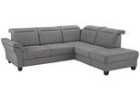 Ecksofa OTTO HOME "Solvei L-Form", grau, B:260cm H:104cm T:235cm, Luxus-Microfaser Lederoptik (100% Polyester);Struktur (100% Polyester);Luxus-Microfaser ALTARA NUBUCK (100% Polyester), Sofas, Ecksofa, wahlweise auch mit Kopfteilverstellung und Schlaffunktion, Federkern