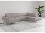 Wohnlandschaft OTTO HOME "Caluna", grau (light grau), B:334cm H:81cm T:235cm, Sofas, Wohnlandschaft, Inkl.Sitztiefenverstellung, wahlweise mit Kopf- und Armteilverstellung